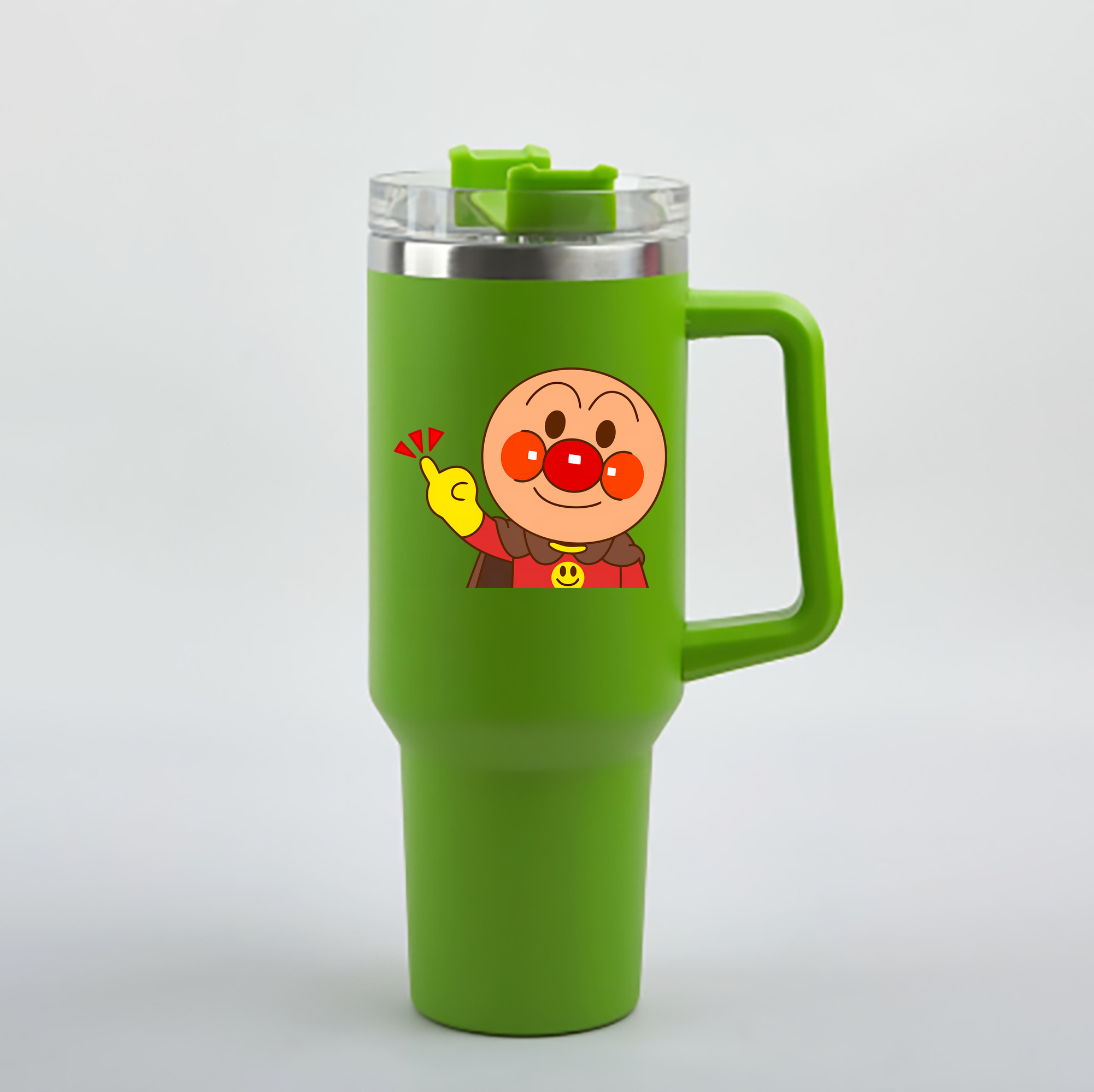 （画像用） アンパンマン Anpanman 1200mL車用タンブラー - クリスタルステッカー（プラスチックストロー付き）
